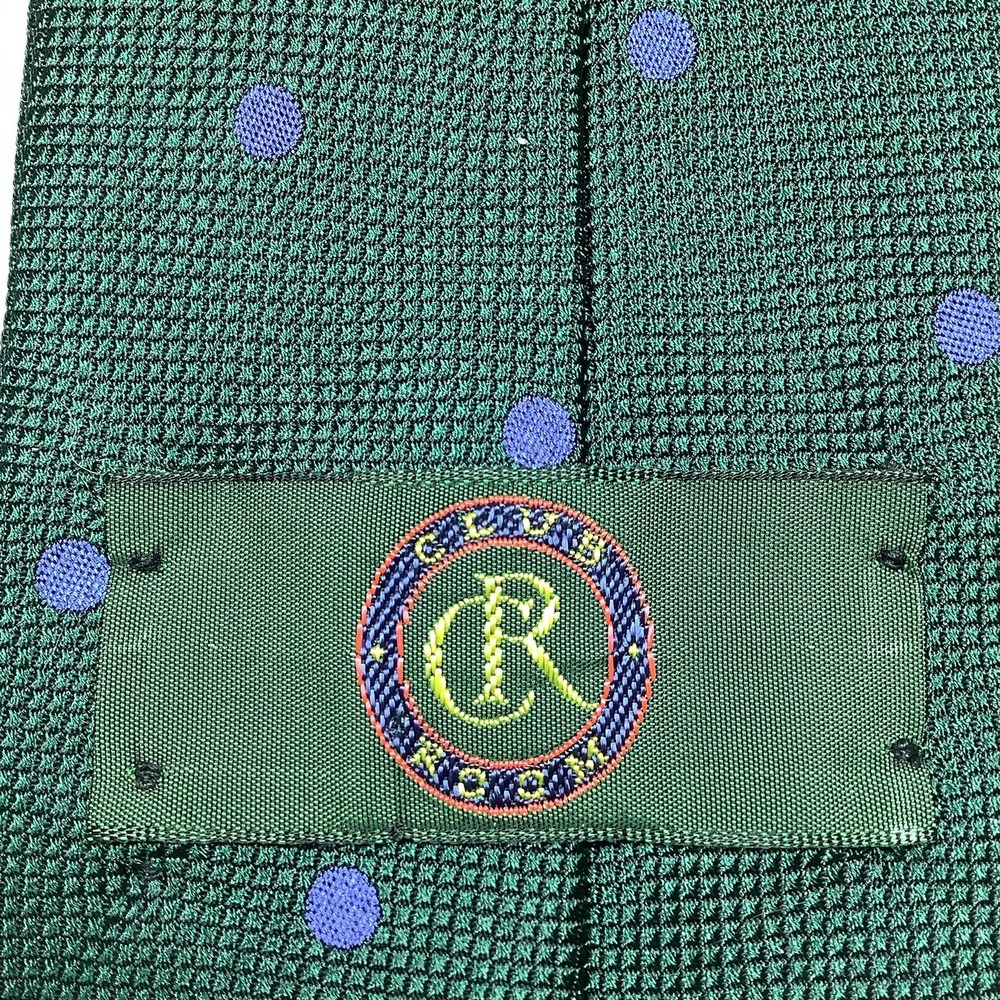 Club Room Men's Green‎ Blue Polka Dot Silk Tie